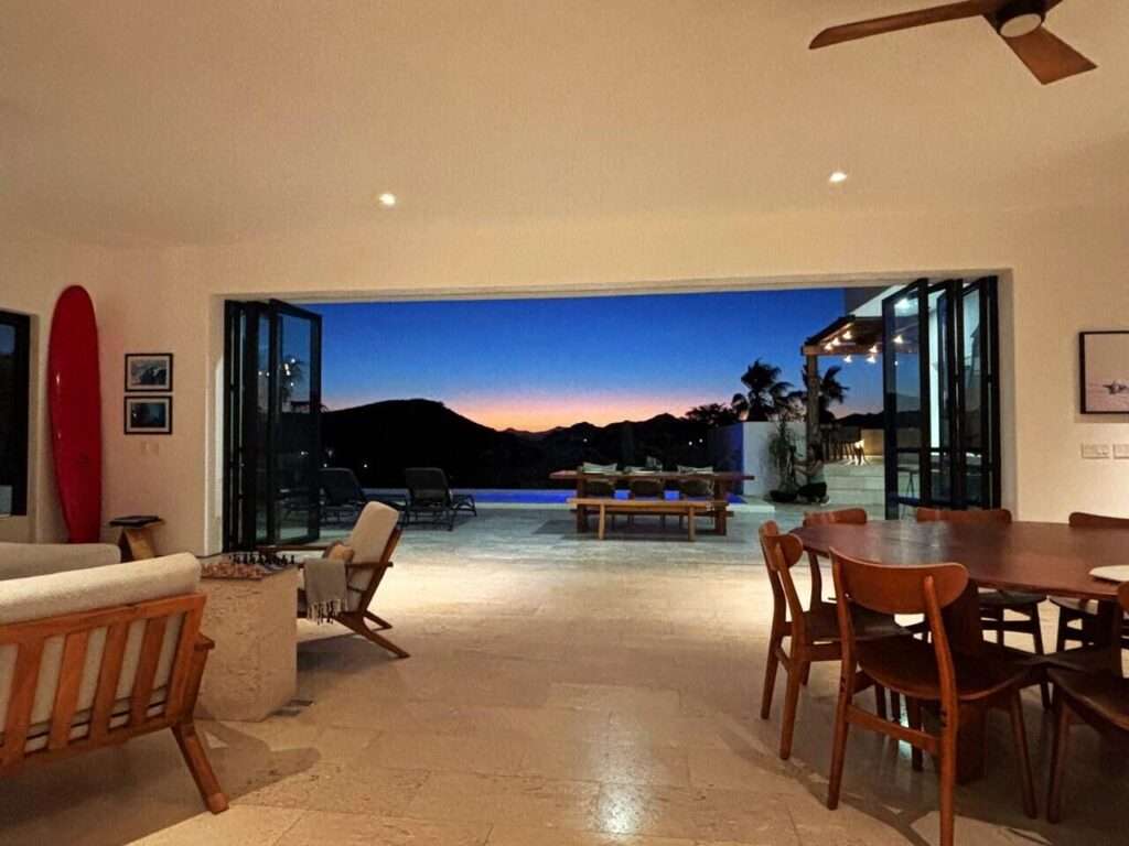 Pedregal Las Tunas Beautifully built and well maintained 3 bedroom, 3.5 bath home steps to the beach in Las Tunas, Todos Santos! Walled, fenced and gated with a big heated swimming pool and pool house with 3 pce bath. Sprawling lot with mature palm trees, native plants and gardens. Ocean – 10 Av Marlin, Rincon del Afan, San Jose Corridor, BS