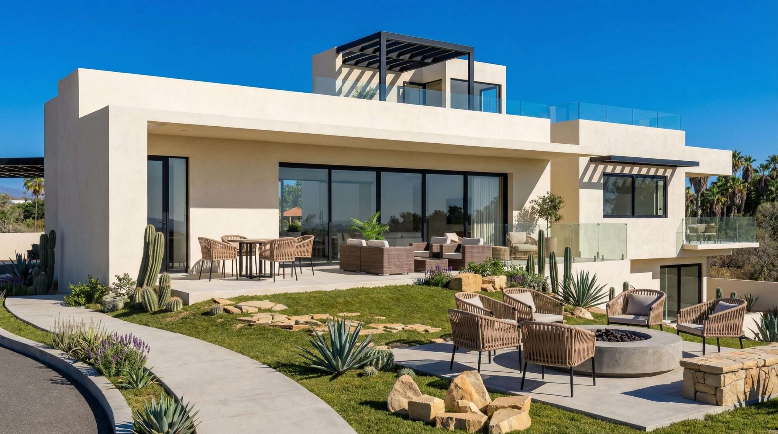 Pedregal Blue Moon Perched in Pedregal's coveted Valley of the Moon, this contemporary two-story residence captures unblockable ocean for sale