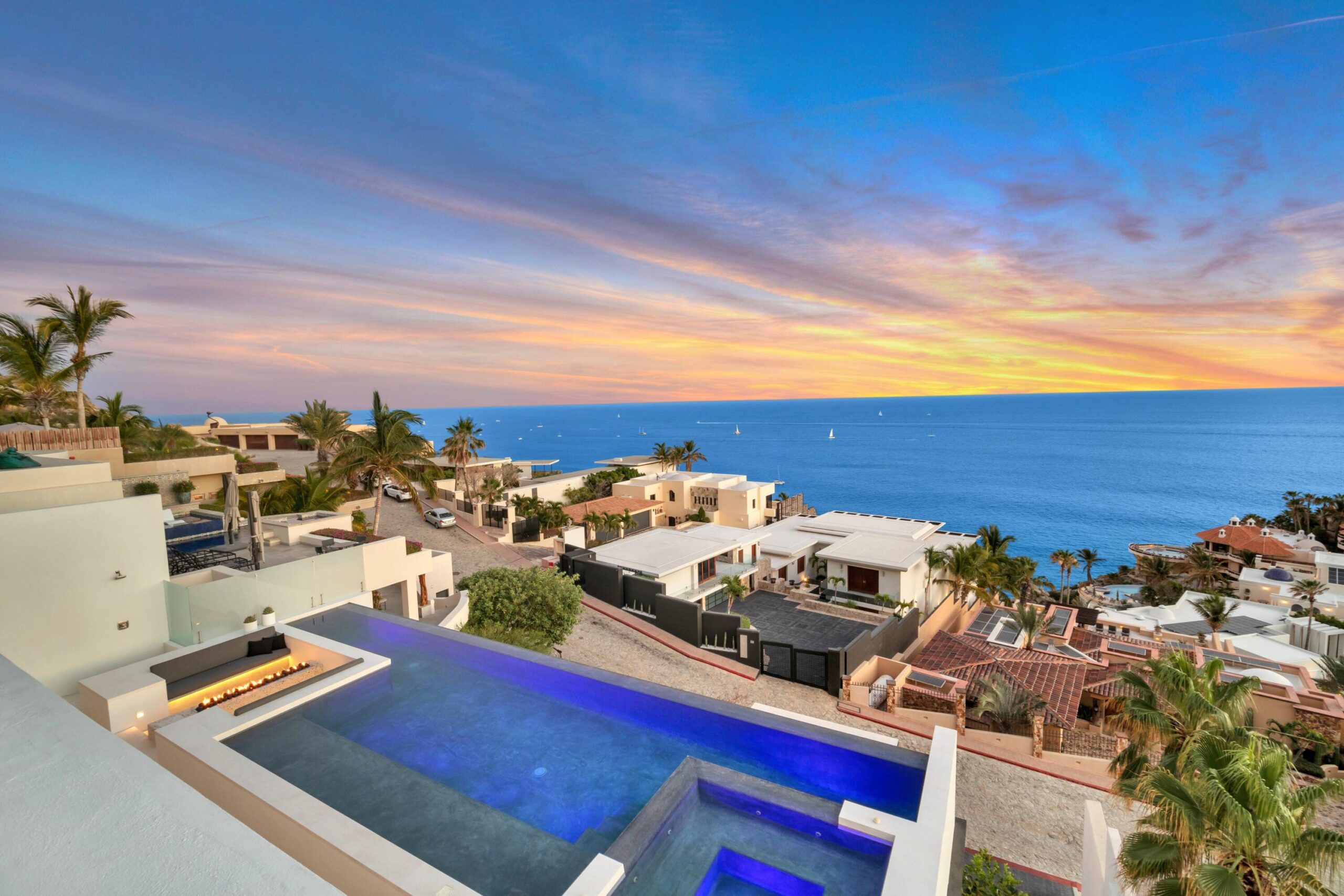 Pedregal Pedregal Csl Where the Pacific becomes your private theater.Perched on the cliffs of El Pedregal, Milichichi is a rare convergence of architectural precision and raw natural drama. From every level of this four-story residence, the Pacific stretches endlessly before you -- and during the season, whales breach and call close enough to hear from the comfort of your deck. This is not a – Camino de los Gatos Lot 9, Cabo San Lucas, BS